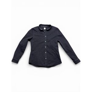 River Island Men's Black Button-up Shirt, Long Sleeve Slim Fit - Size L